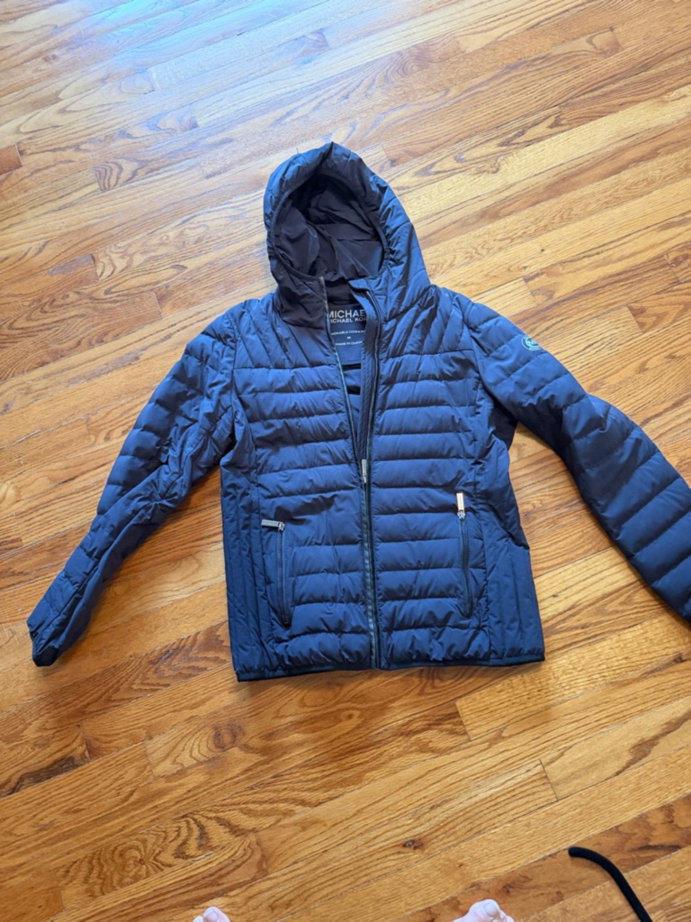 MICHAEL Michael Kors Navy Hooded Quilted Ski Jacket